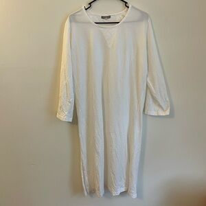 Coyuchi Small White Long Sleeve Dress Nightgown Organic Cotton Cottagecore